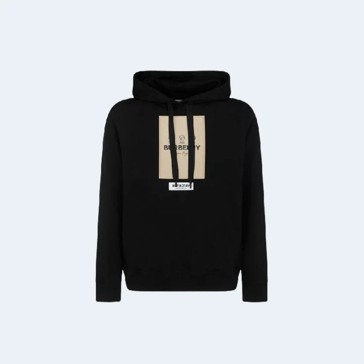 버버리 프론탈 로고 코튼 후드