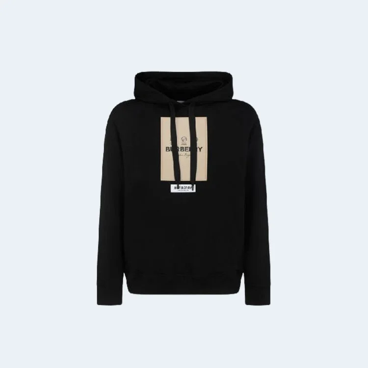 버버리 프론탈 로고 코튼 후드