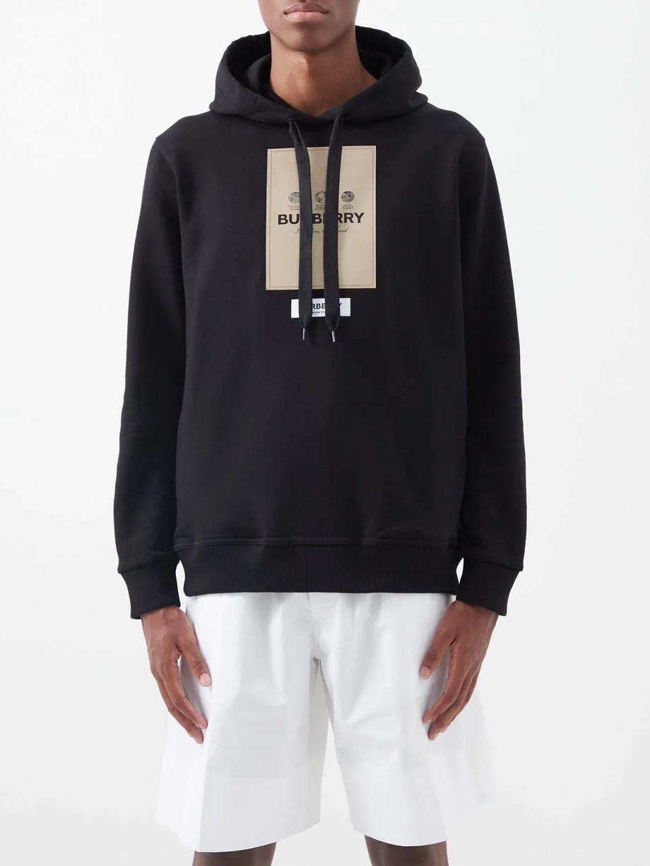 버버리 프론탈 로고 코튼 후드