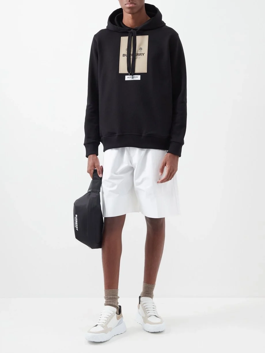 버버리 프론탈 로고 코튼 후드