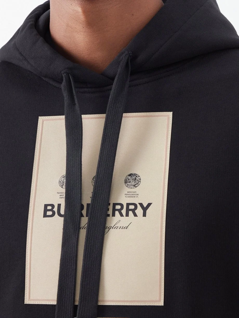 버버리 프론탈 로고 코튼 후드