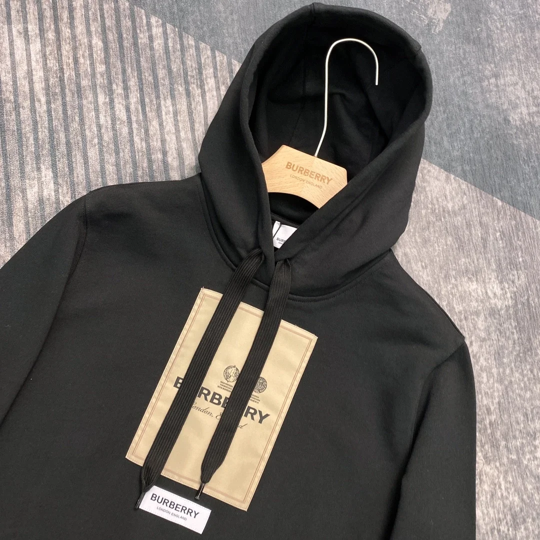 버버리 프론탈 로고 코튼 후드