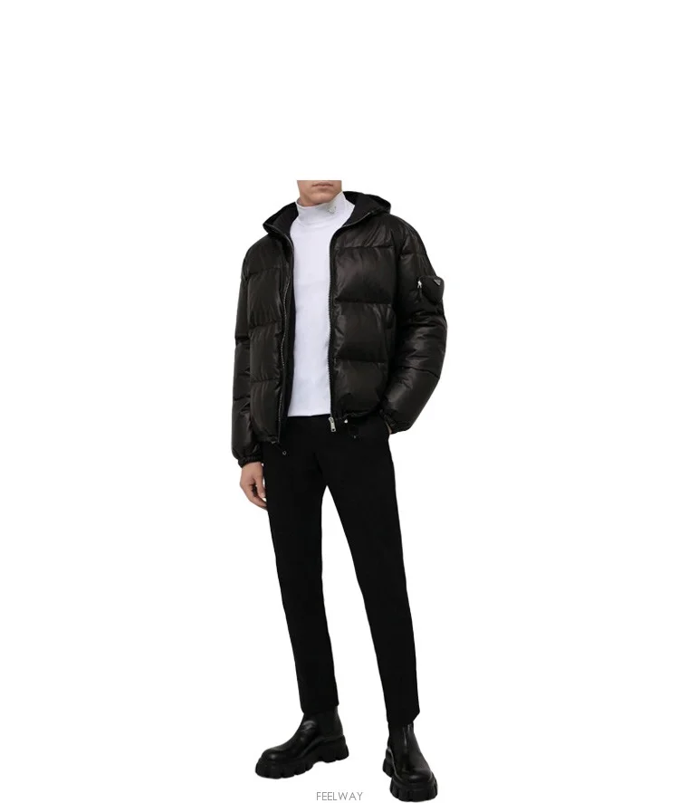 프라다 가죽 레더 다운 패딩