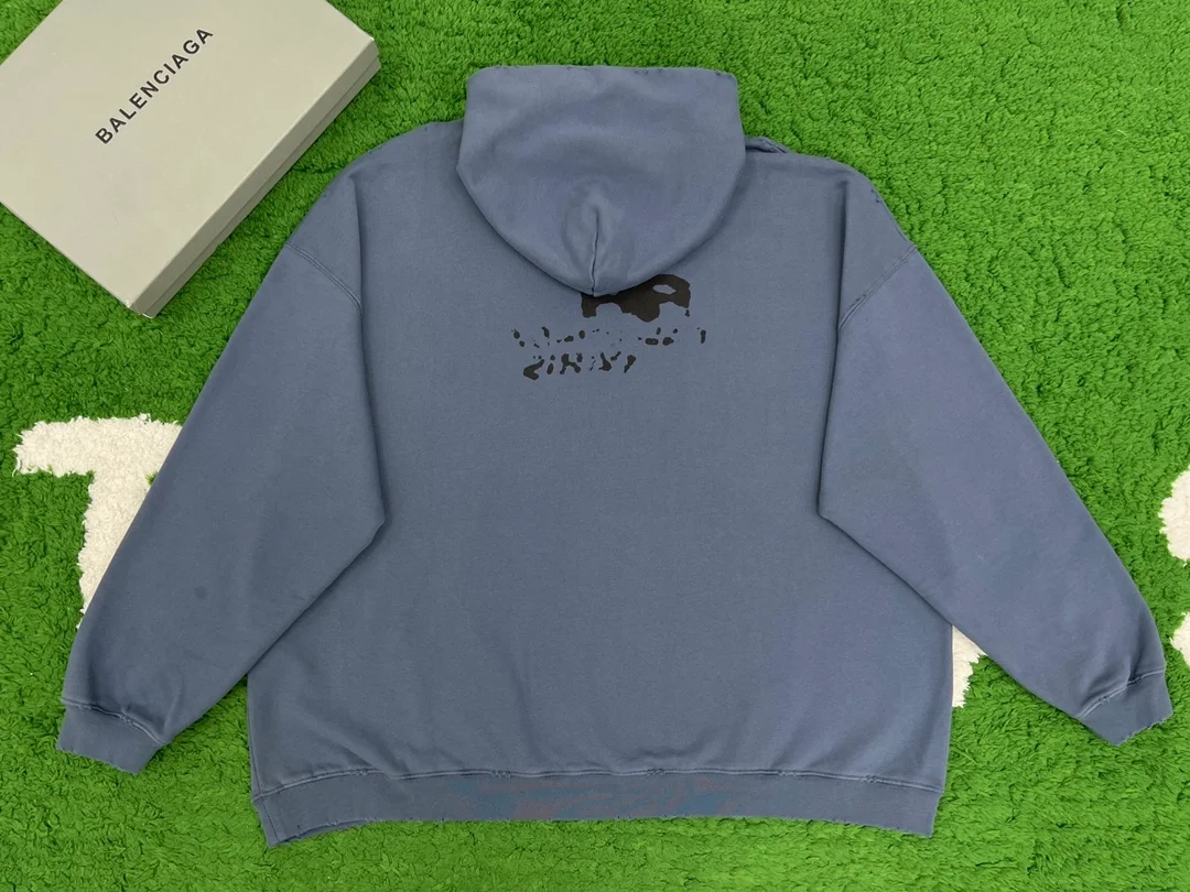 발렌시아가 BB 아이콘 후드 라지 핏 블루