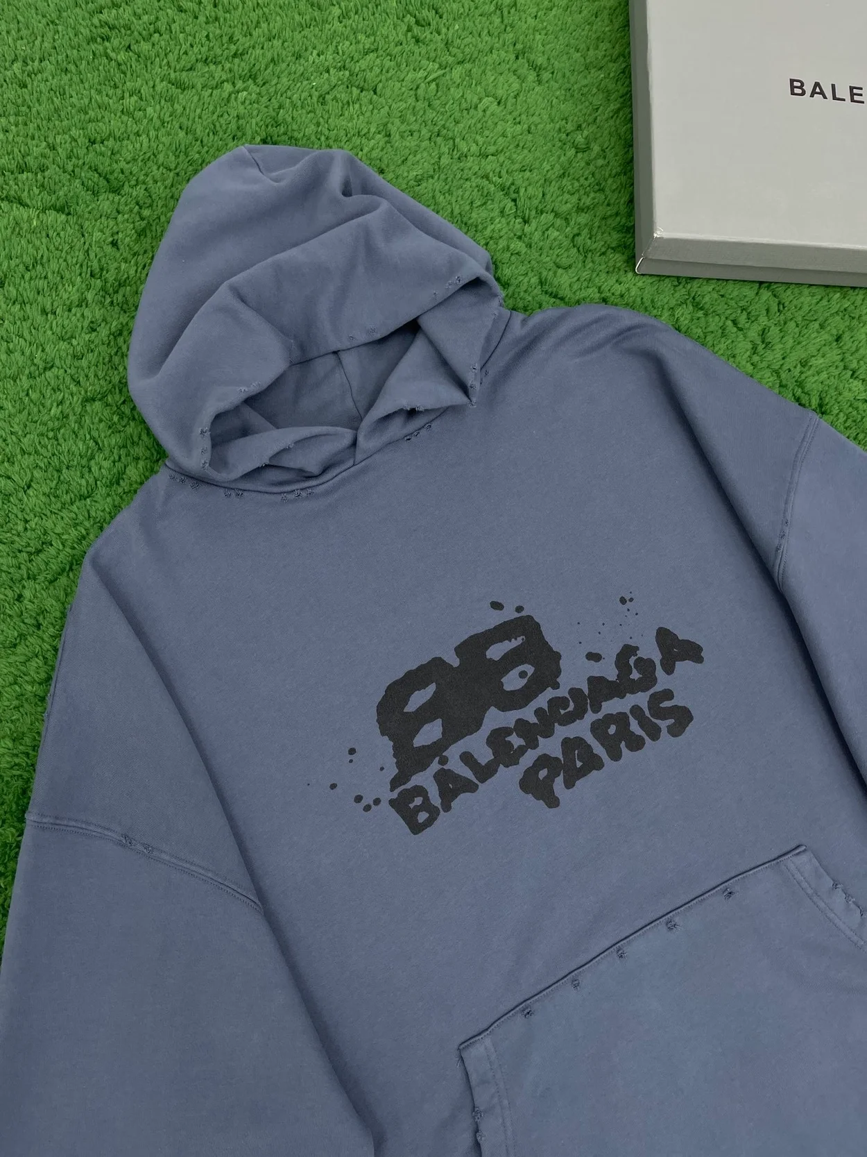 발렌시아가 BB 아이콘 후드 라지 핏 블루