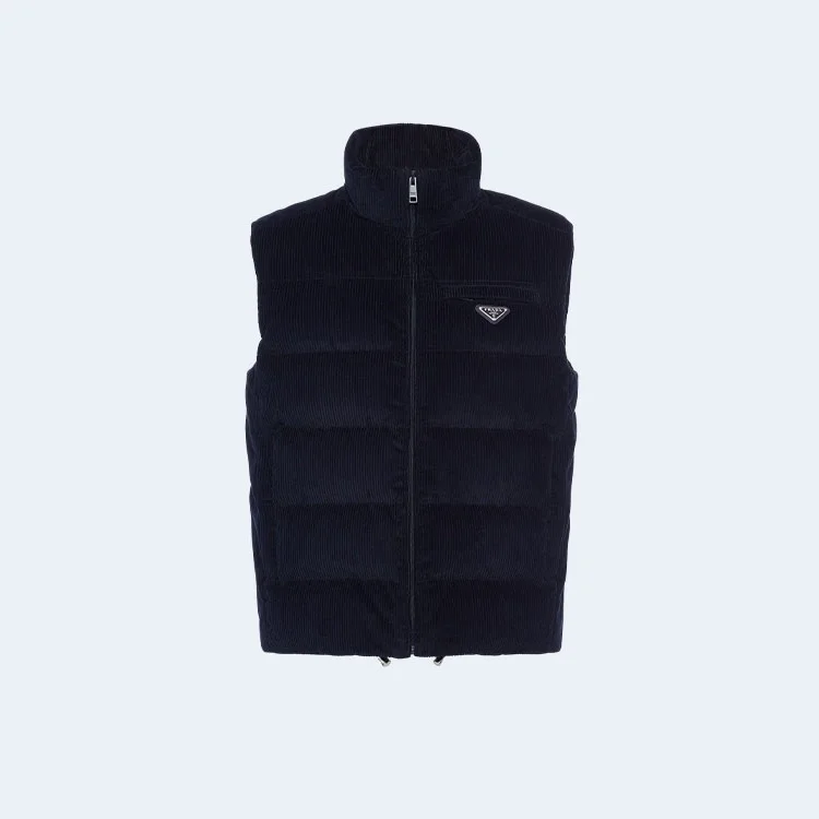 프라다 삼각로고 코듀로이 패딩 베스트