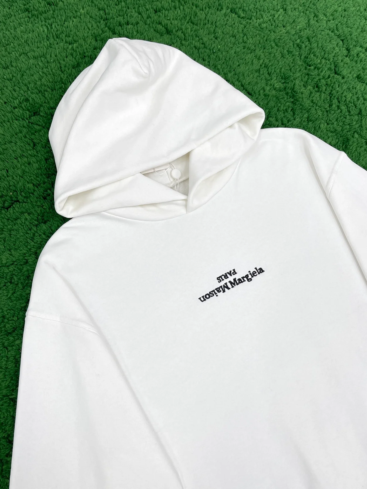 메종 마르지엘라 플립 헤비 오버핏 후드 화이트