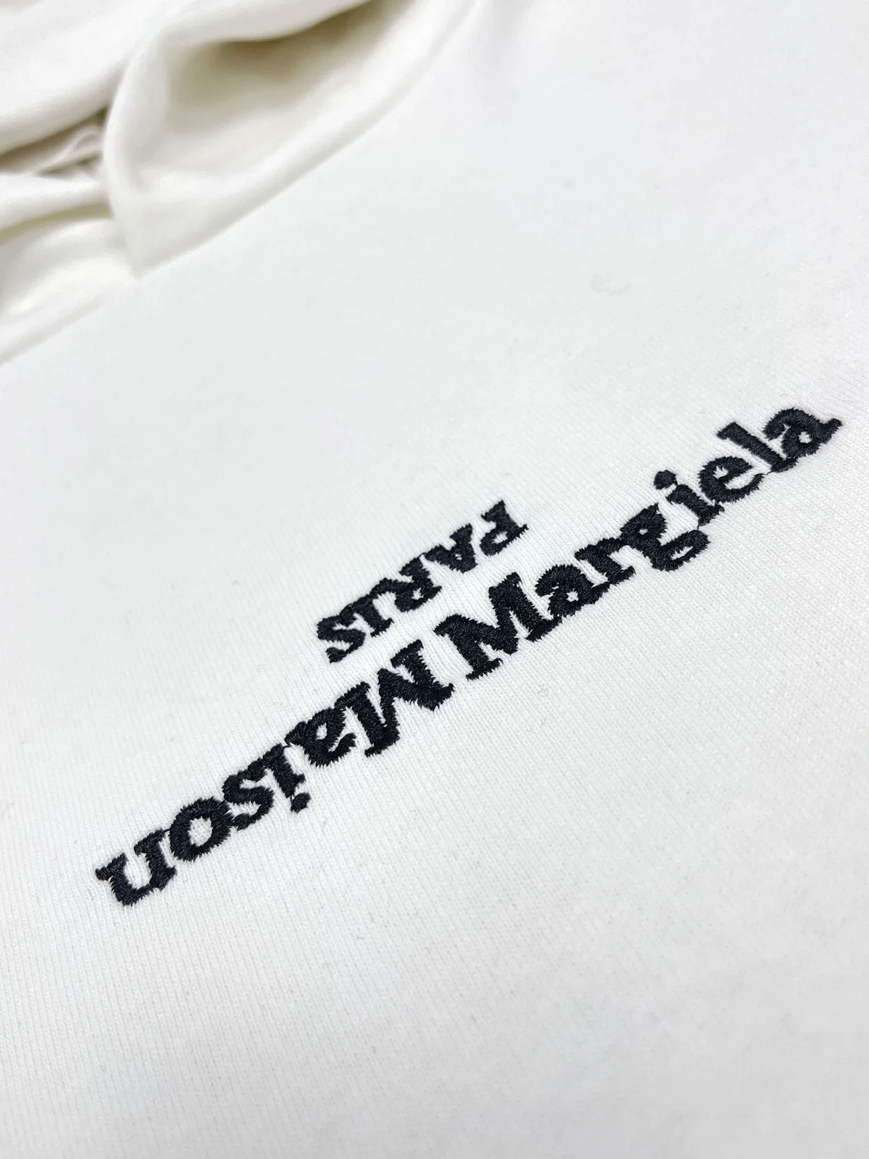 메종 마르지엘라 플립 헤비 오버핏 후드 화이트