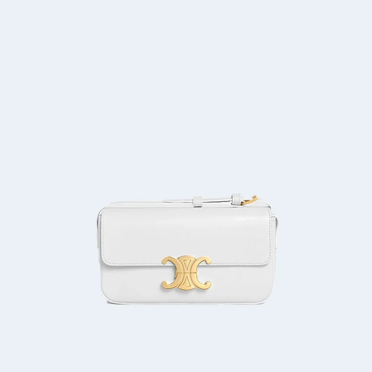 셀린느 클로드 숄더백 샤이니 화이트