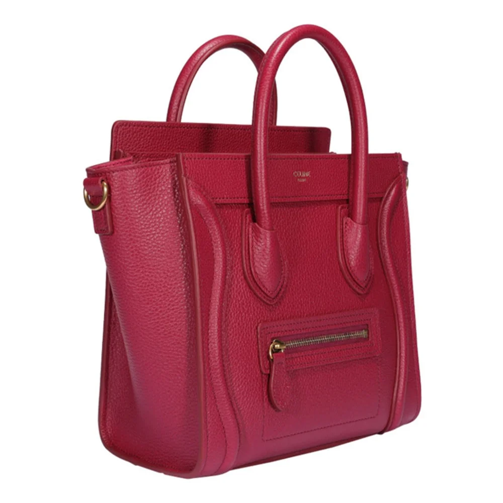 셀린느 나노 러기지백 드럼 카프스킨 골드라즈베리