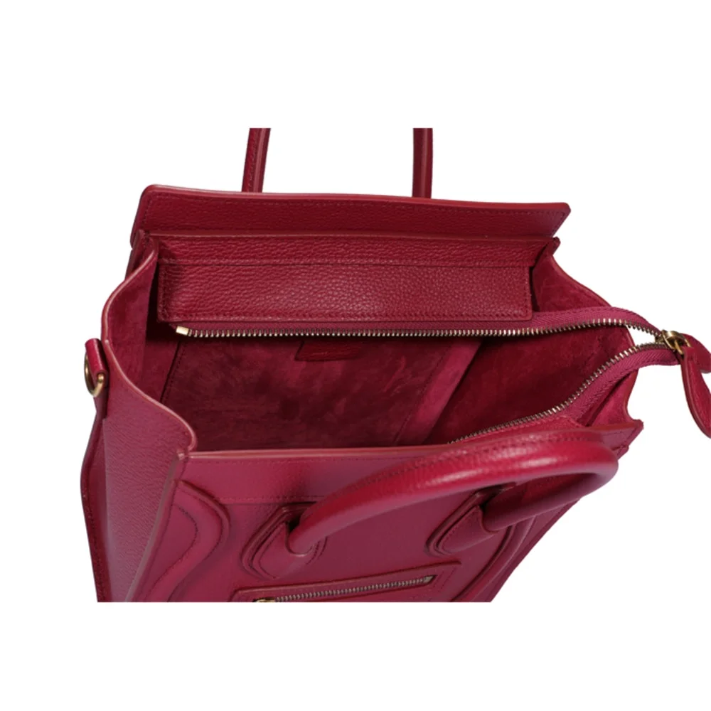 셀린느 나노 러기지백 드럼 카프스킨 골드라즈베리