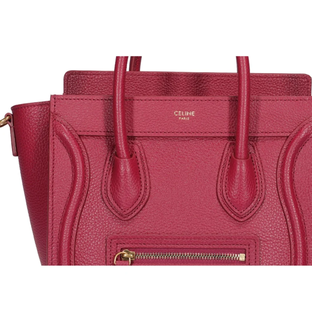 셀린느 나노 러기지백 드럼 카프스킨 골드라즈베리