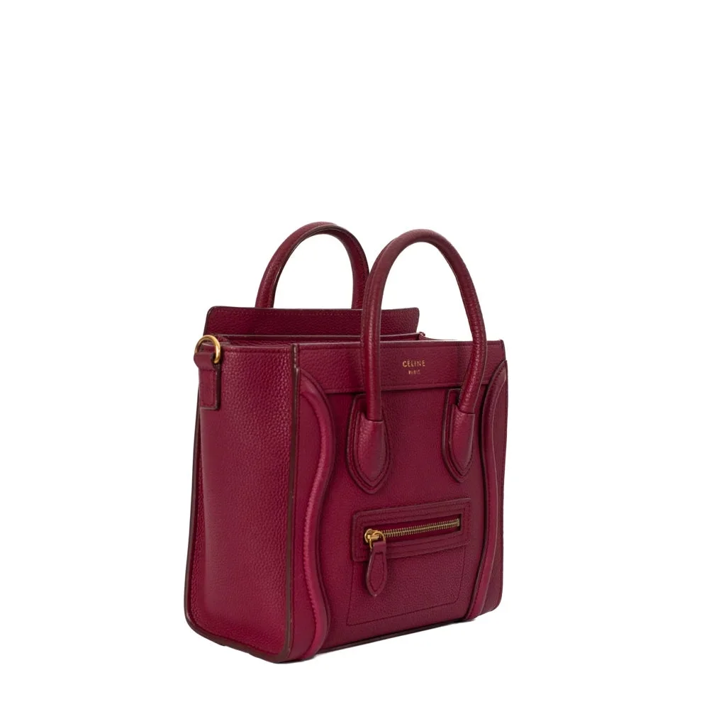 셀린느 나노 러기지백 드럼 카프스킨 골드레드