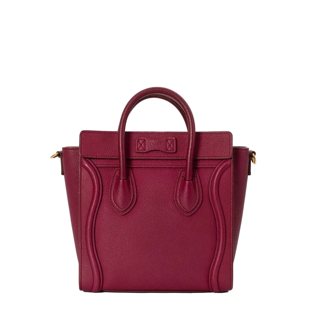 셀린느 나노 러기지백 드럼 카프스킨 골드레드