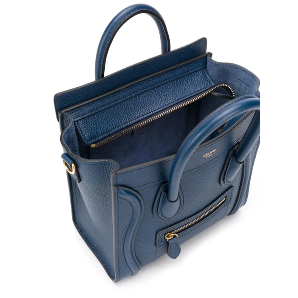 셀린느 나노 러기지백 드럼 카프스킨 골드블루