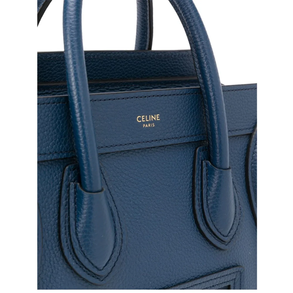 셀린느 나노 러기지백 드럼 카프스킨 골드블루