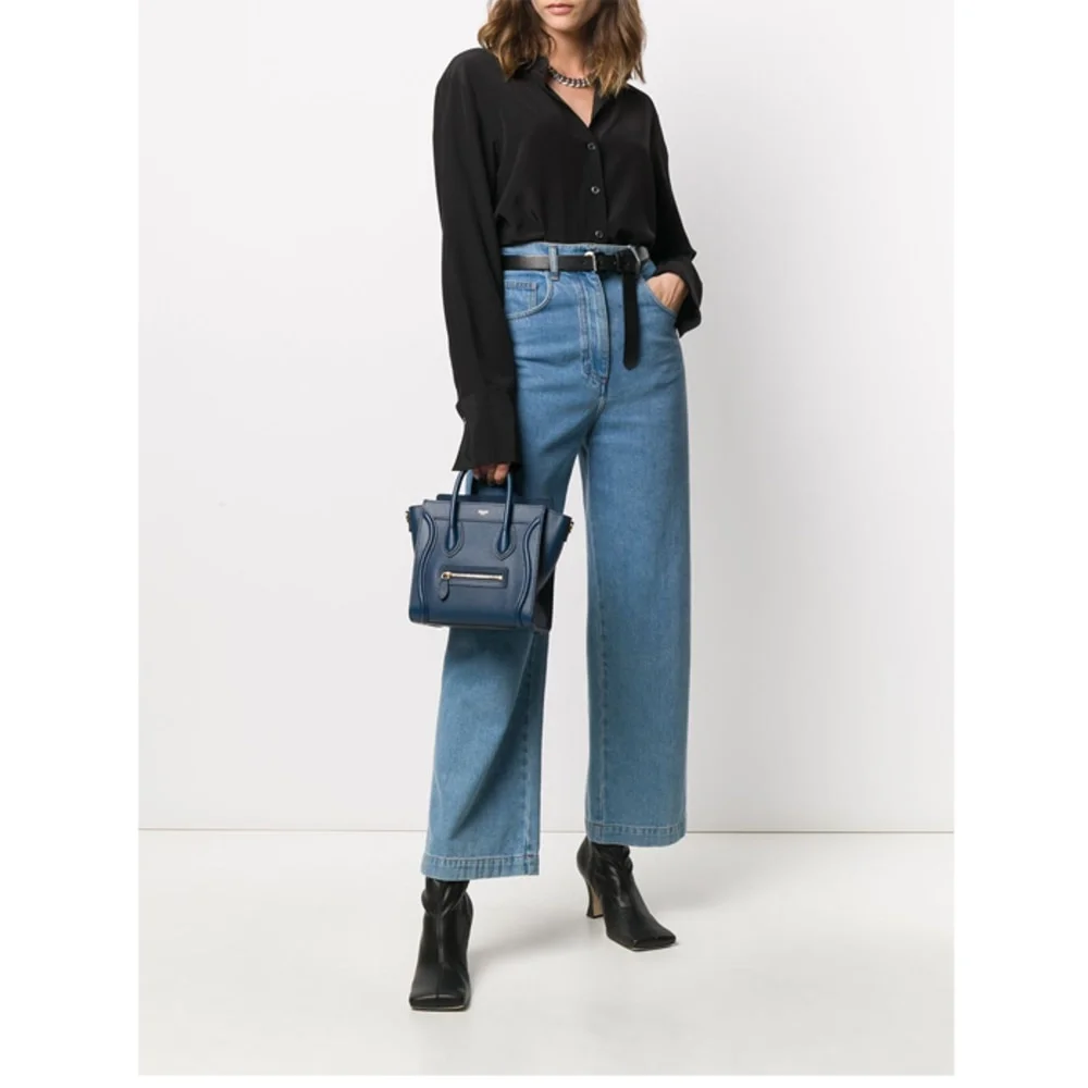 셀린느 나노 러기지백 드럼 카프스킨 골드블루