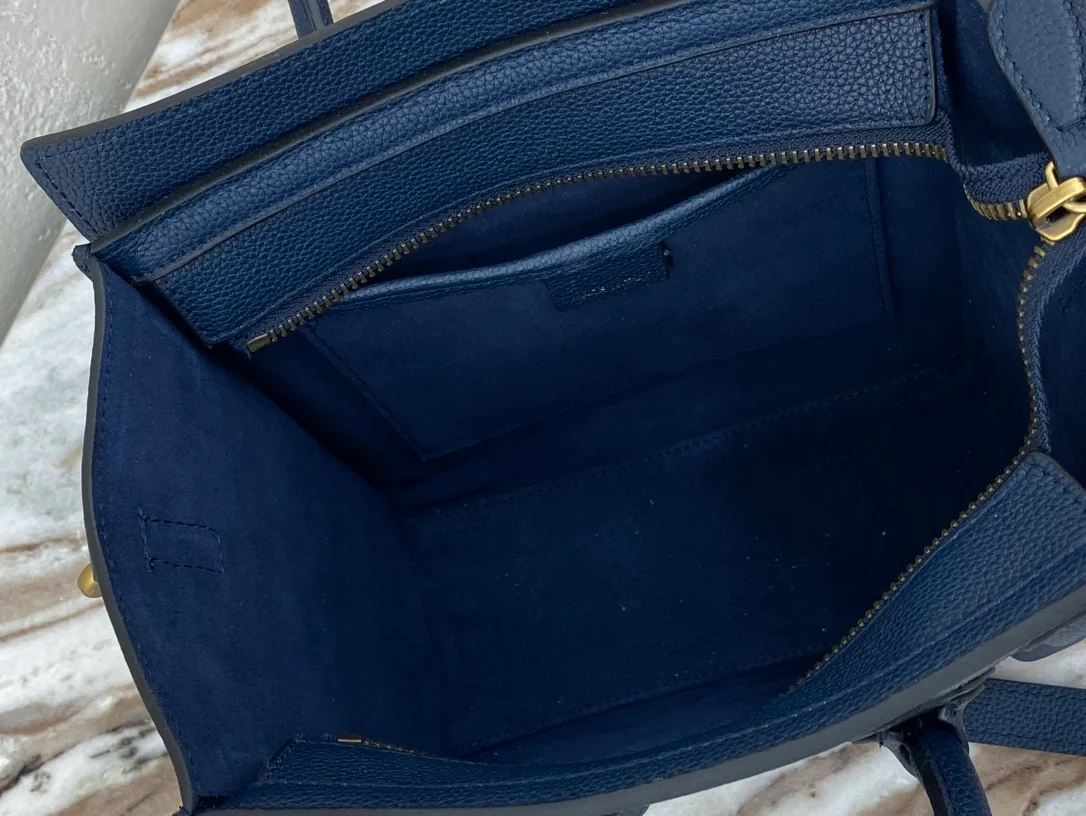 셀린느 나노 러기지백 드럼 카프스킨 골드블루