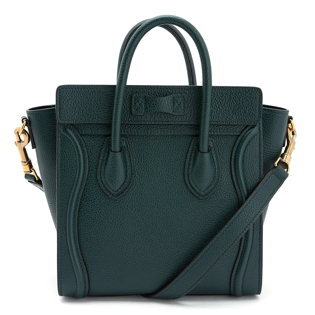 셀린느 나노 러기지백 드럼 카프스킨 골드그린