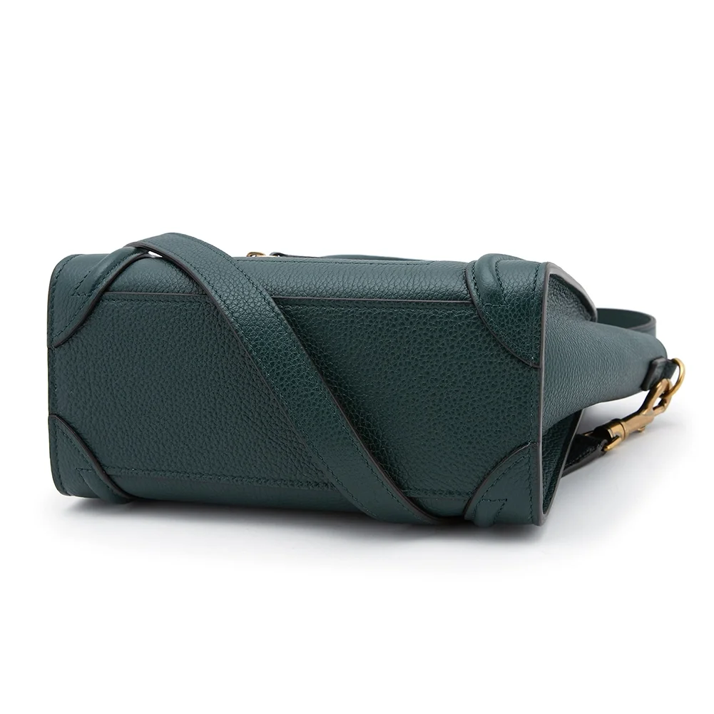 셀린느 나노 러기지백 드럼 카프스킨 골드그린