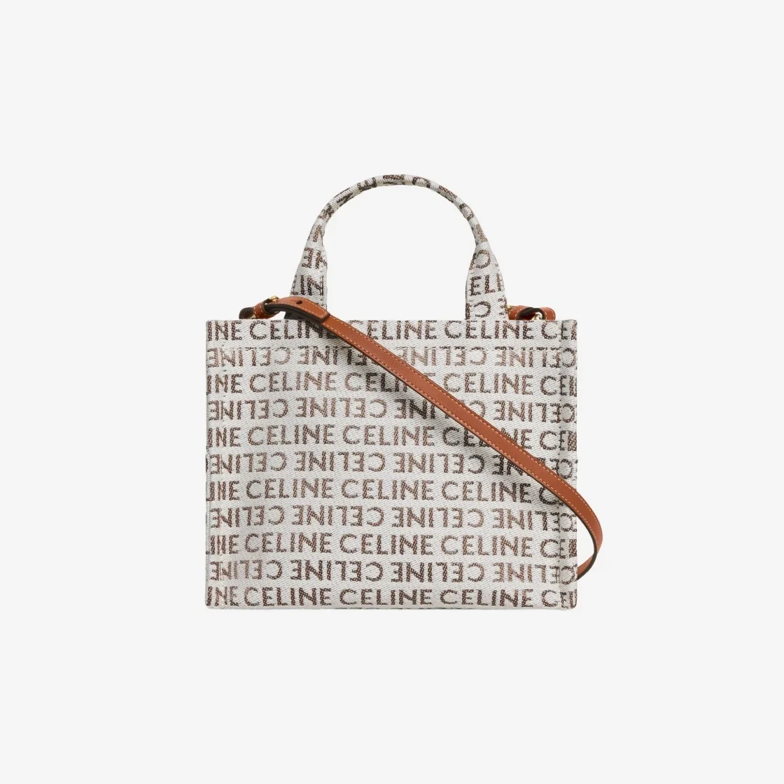 셀린느 스몰 카바스 타이스 올오버 프린트 내추럴 탠