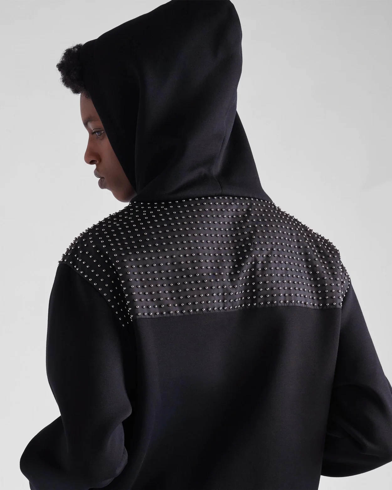 프라다 스터드 패브릭 후드 집업