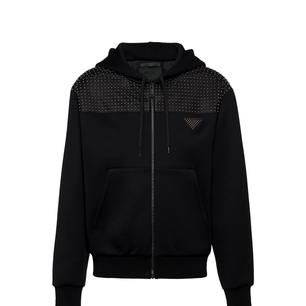 프라다 스터드 패브릭 후드 집업
