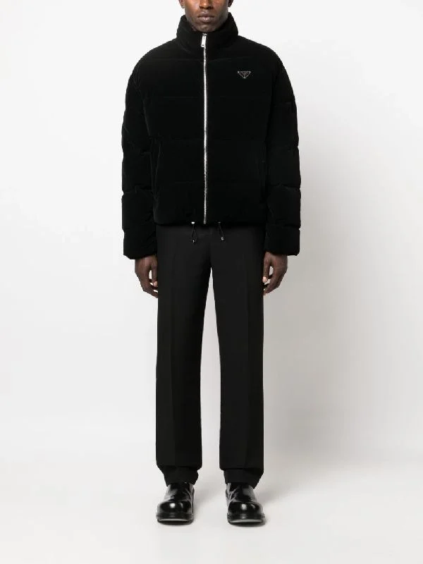 프라다 삼각로고 벨벳 패딩 자켓