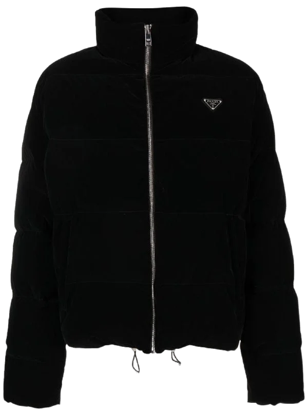 프라다 삼각로고 벨벳 패딩 자켓