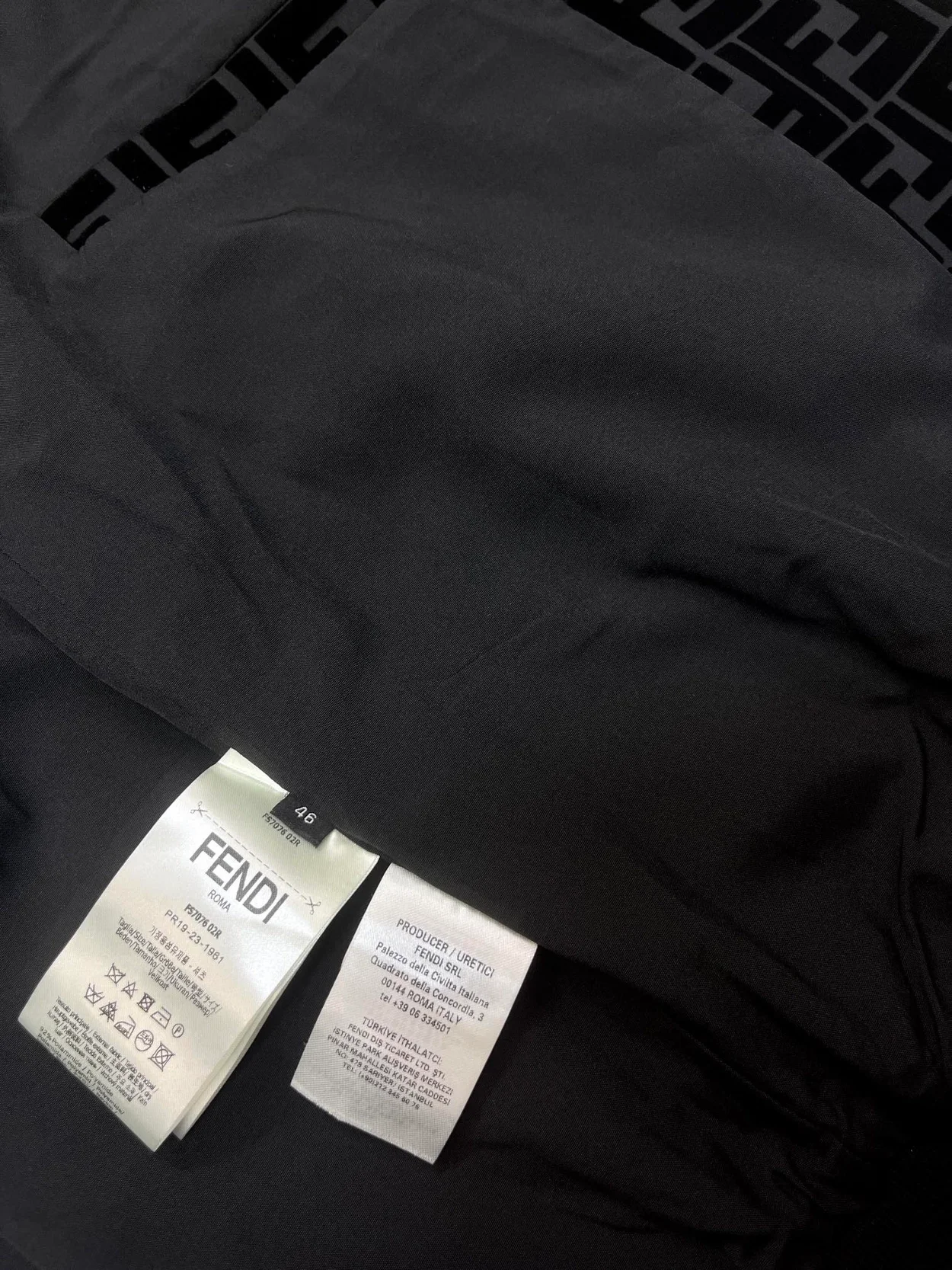 펜디 FF 울오버 로고 후드 집업