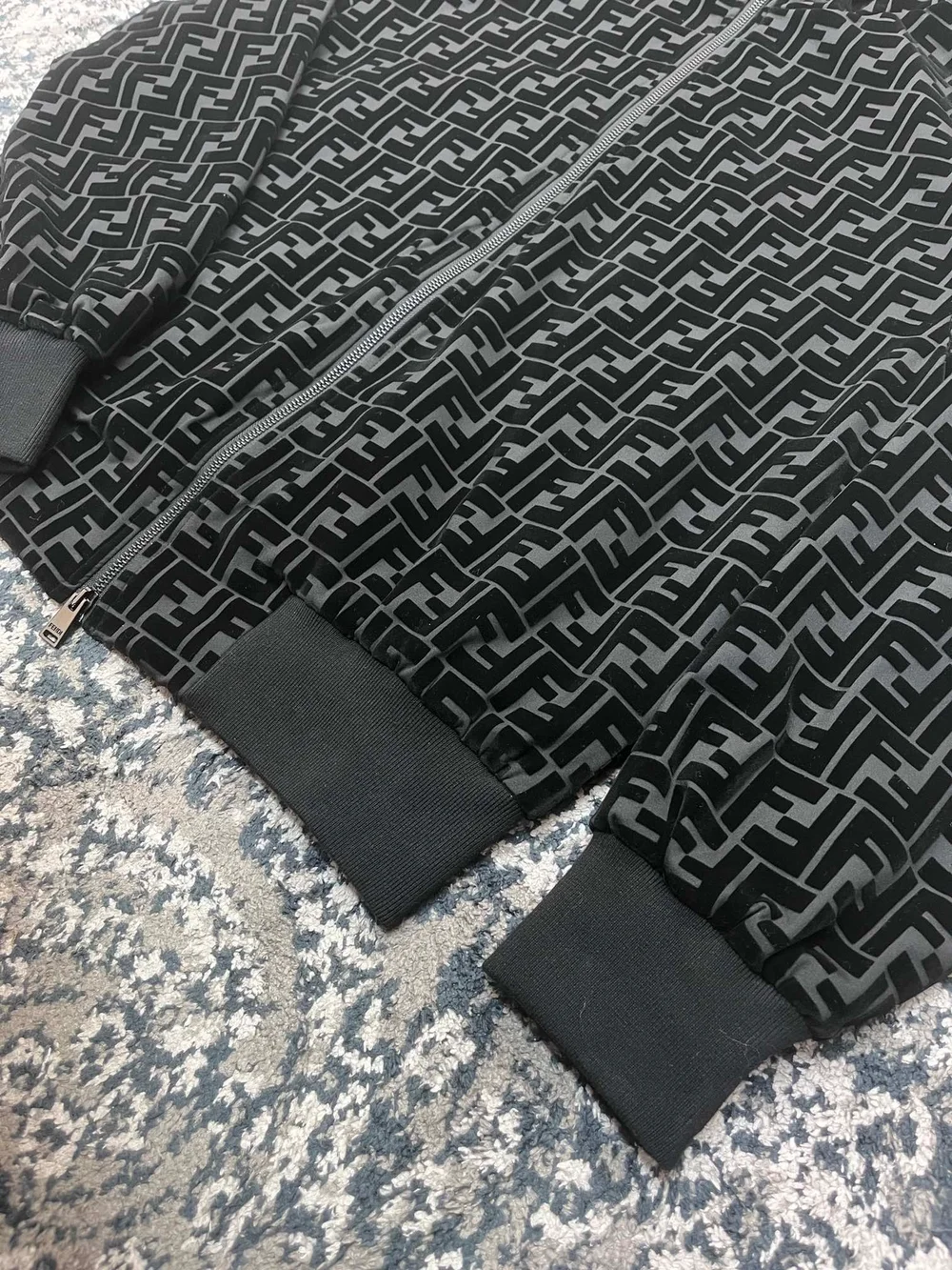 펜디 FF 울오버 로고 후드 집업