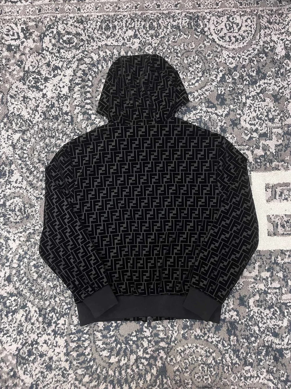 펜디 FF 울오버 로고 후드 집업