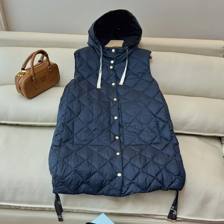 막스마라 트레파 롱 베스트 패딩 네이비