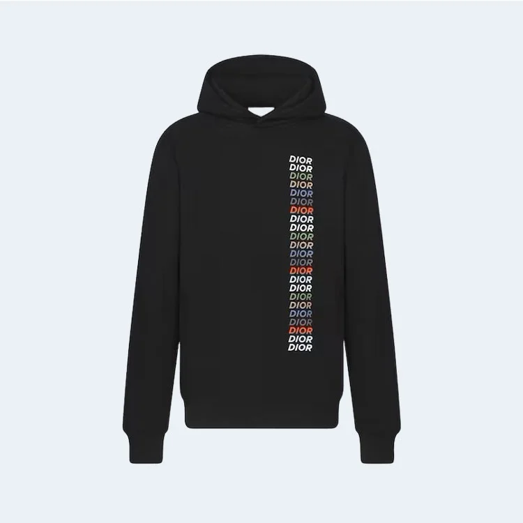 디올 릴렉스 핏 브랙 코튼 후드