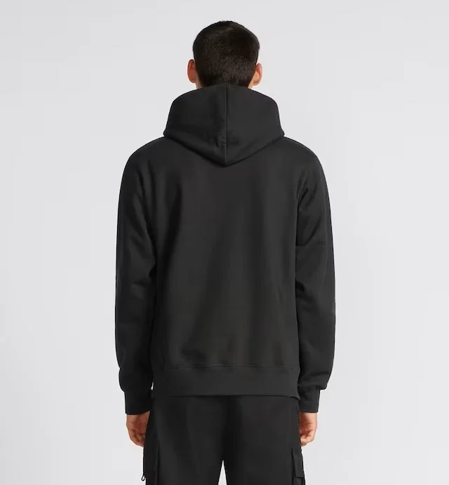 디올 릴렉스 핏 브랙 코튼 후드