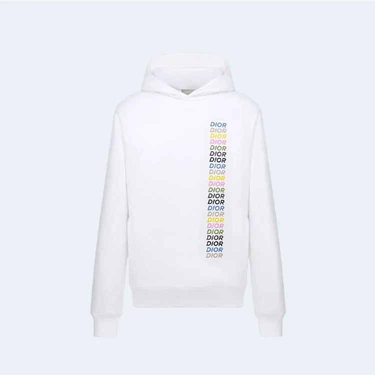 디올 릴렉스 핏 화이트 코튼 후드
