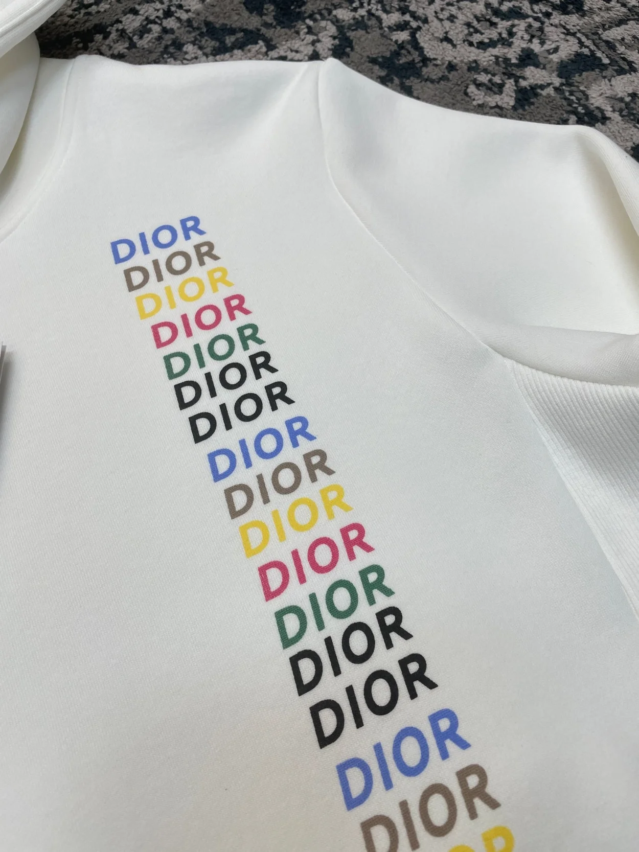 디올 릴렉스 핏 화이트 코튼 후드