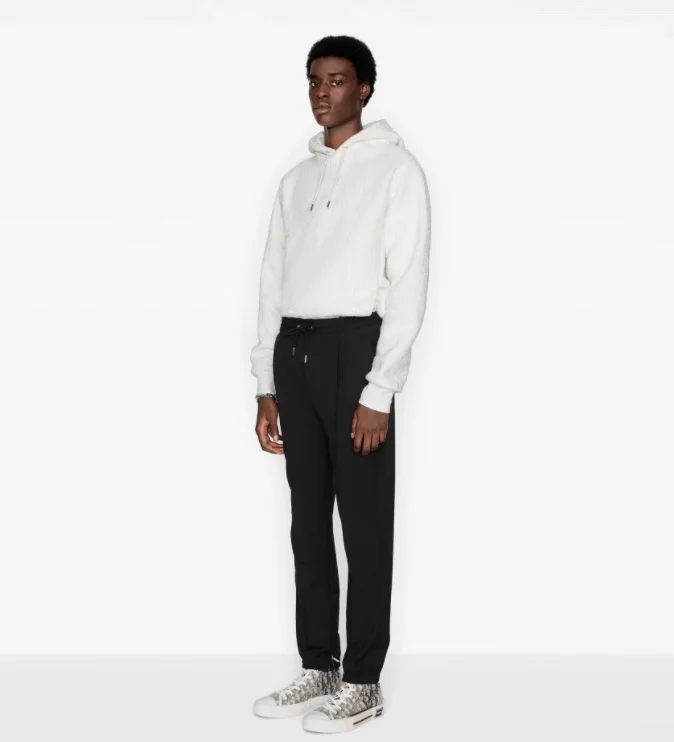 디올 오블리크 릴렉스 핏 후드 화이트