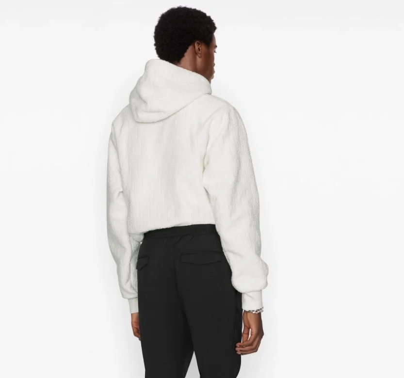 디올 오블리크 릴렉스 핏 후드 화이트