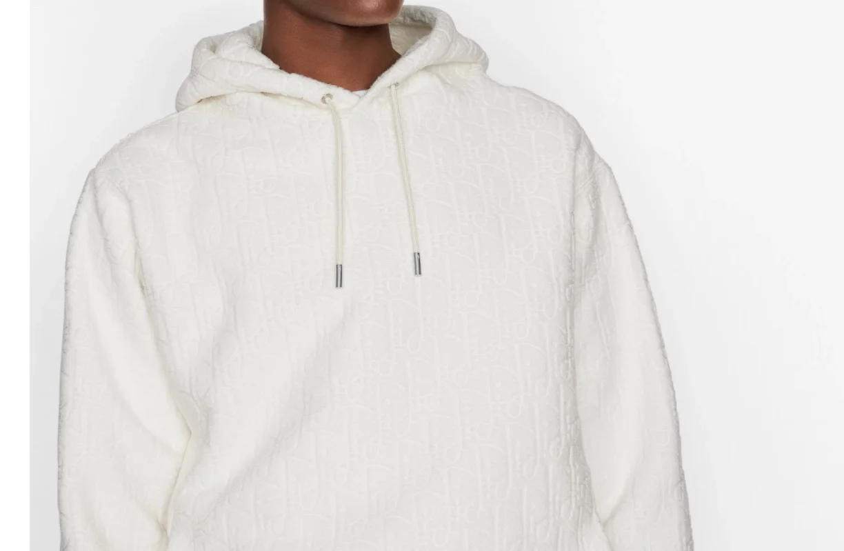 디올 오블리크 릴렉스 핏 후드 화이트