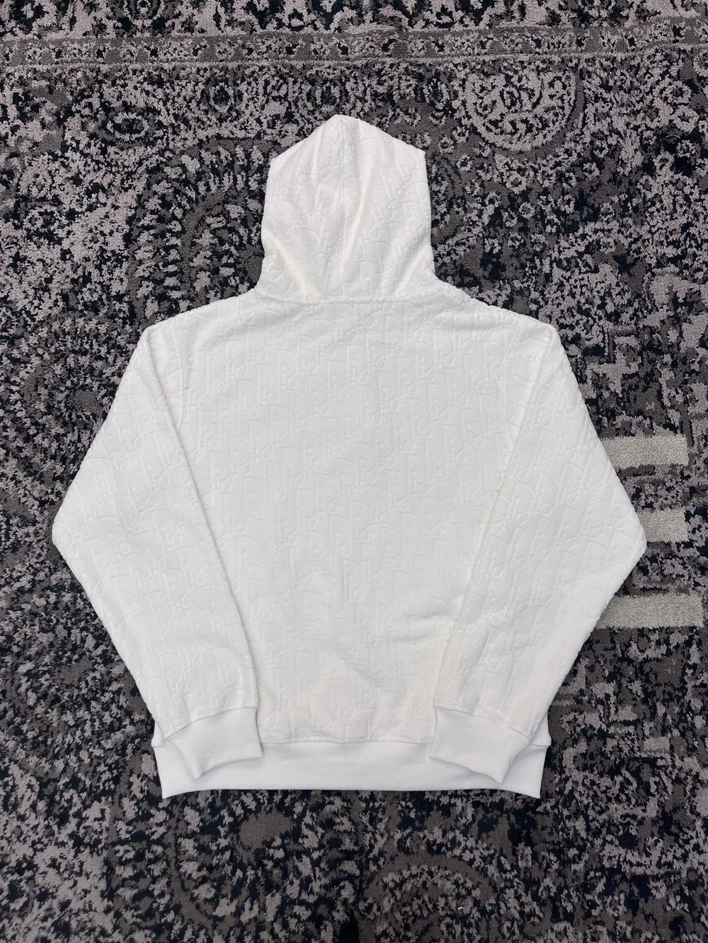 디올 오블리크 릴렉스 핏 후드 화이트