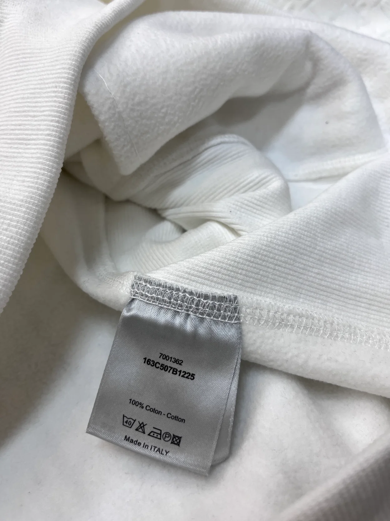 디올 오블리크 릴렉스 핏 후드 화이트