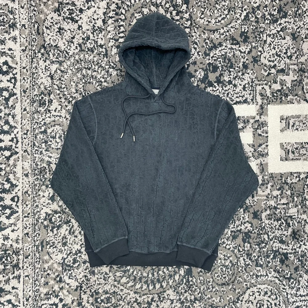 디올 오블리크 릴렉스 핏 후드 네이비