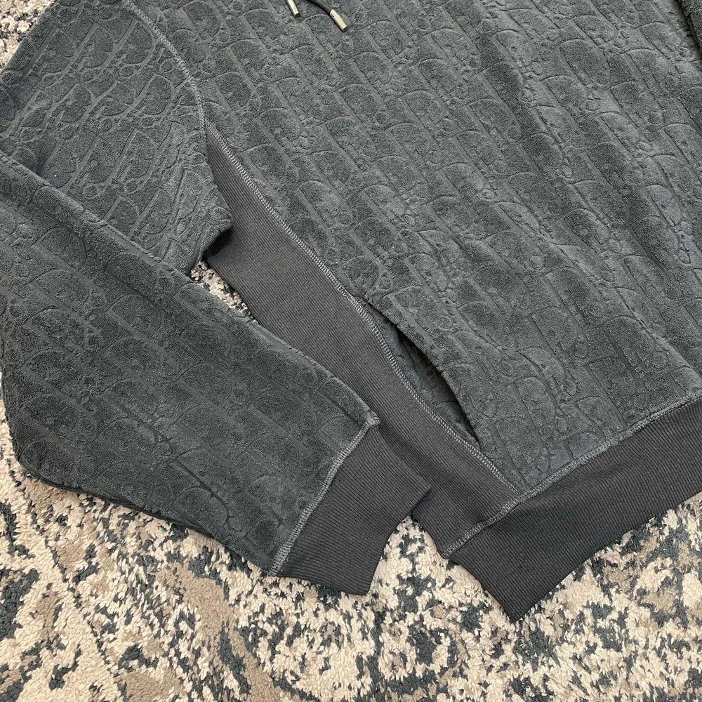 디올 오블리크 릴렉스 핏 후드 네이비