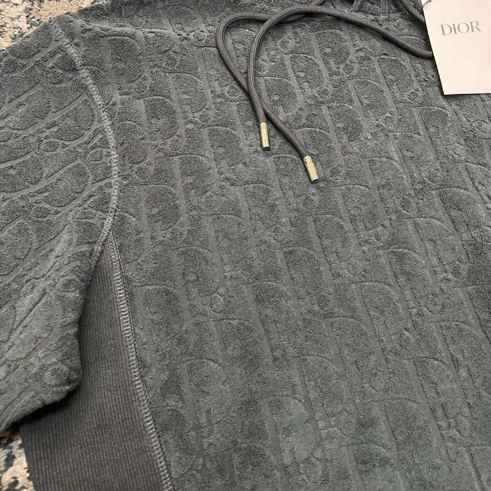 디올 오블리크 릴렉스 핏 후드 네이비