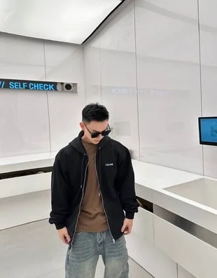 셀린느 미니 트리옹프 프린트 저지 후드