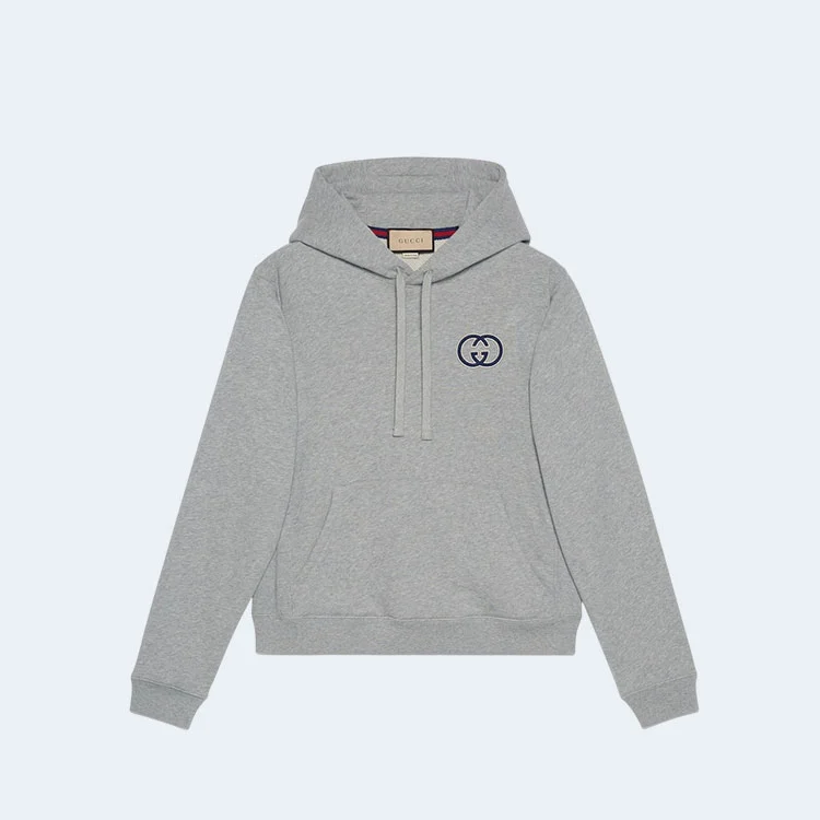 구찌 인터로킹 G 디테일 후드 그레이