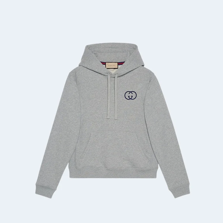 구찌 인터로킹 G 디테일 후드 그레이
