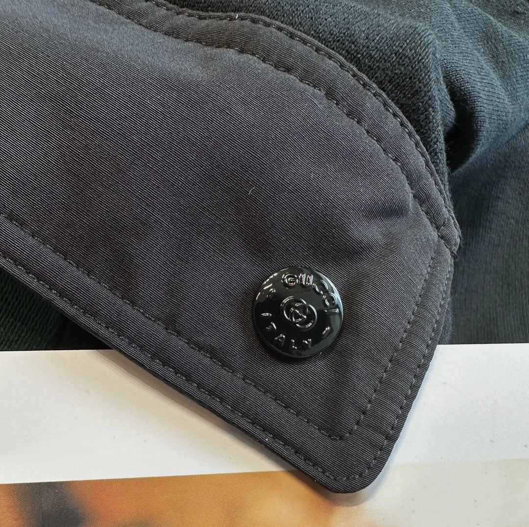 구찌 웹 디테일 코튼 후드