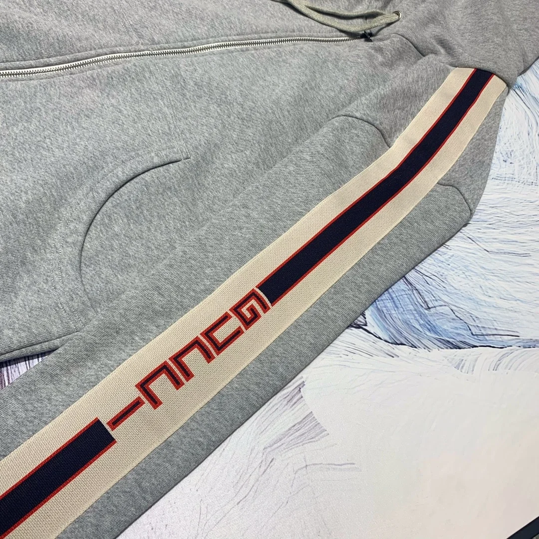 구찌 스트라이프 스웻 후드 자켓